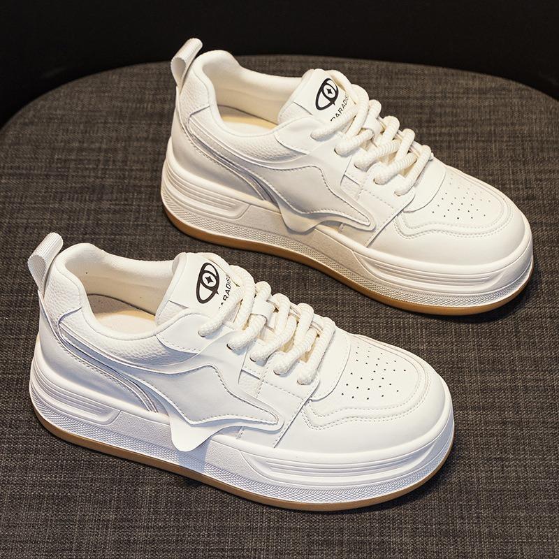 Белые туфли из натуральной кожи с толстой подошвой, спортивные, повседневные, для старого папы