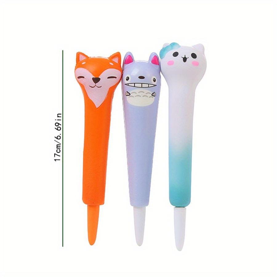 3 шт. 0,5 мм креативная ручка для декомпрессии, мягкая ручка с медленным отскоком, канцелярские принадлежности для обучения с использованием мультфильмов, офисные принадлежности, гелевая ручка с вентиляцией