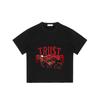 Black T-Shirt with Red Snake Hand and Trust No One Print for Casual Wear