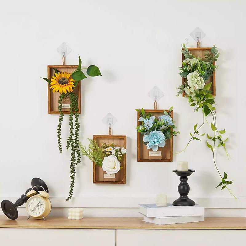 Подвесные цветочные украшения для гостиной Пластиковые настенные дверные поделки Искусственные растения Искусственные цветы Садовые украшения из дерева Украшения для дома