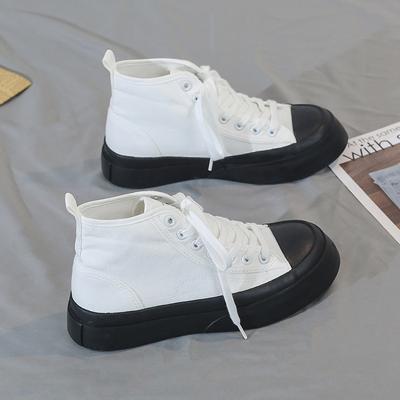 Женские кроссовки, повседневная обувь из парусины, женская мода, новые повседневные туфли с высоким берцем, женские туфли на платформе, туфли на плоской подошве, вулканизированная обувь в корейском стиле