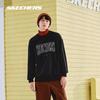 Skechers Свободный винтажный пуловер с круглым вырезом, свитшот с принтом букв, с длинным рукавом, унисекс, цвет Угольно-черный L324U059-0018