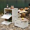 Quyoubang Q522 Outdoor Folding Storage Box with Wooden Lid