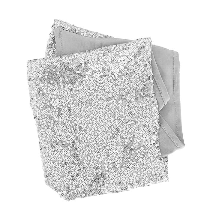 Silver Sequin Bow Chair Band