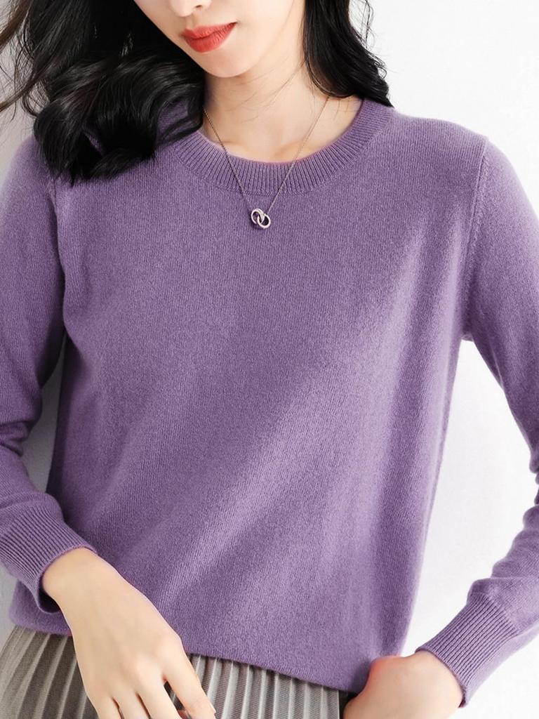 Мягкий на ощупь мягкий круглый длинный рукав свободный повседневный маленький акула вокруг корейский [Luxe Relax] женский трикотаж, пуловер, осень, шея, топ, дизайн, мода, одежда,