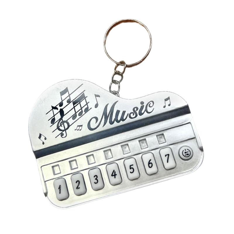 Playable Miniature Piano Keychain Toy For Children Portable Musical Instrument With LED Light Safe Plastic Design