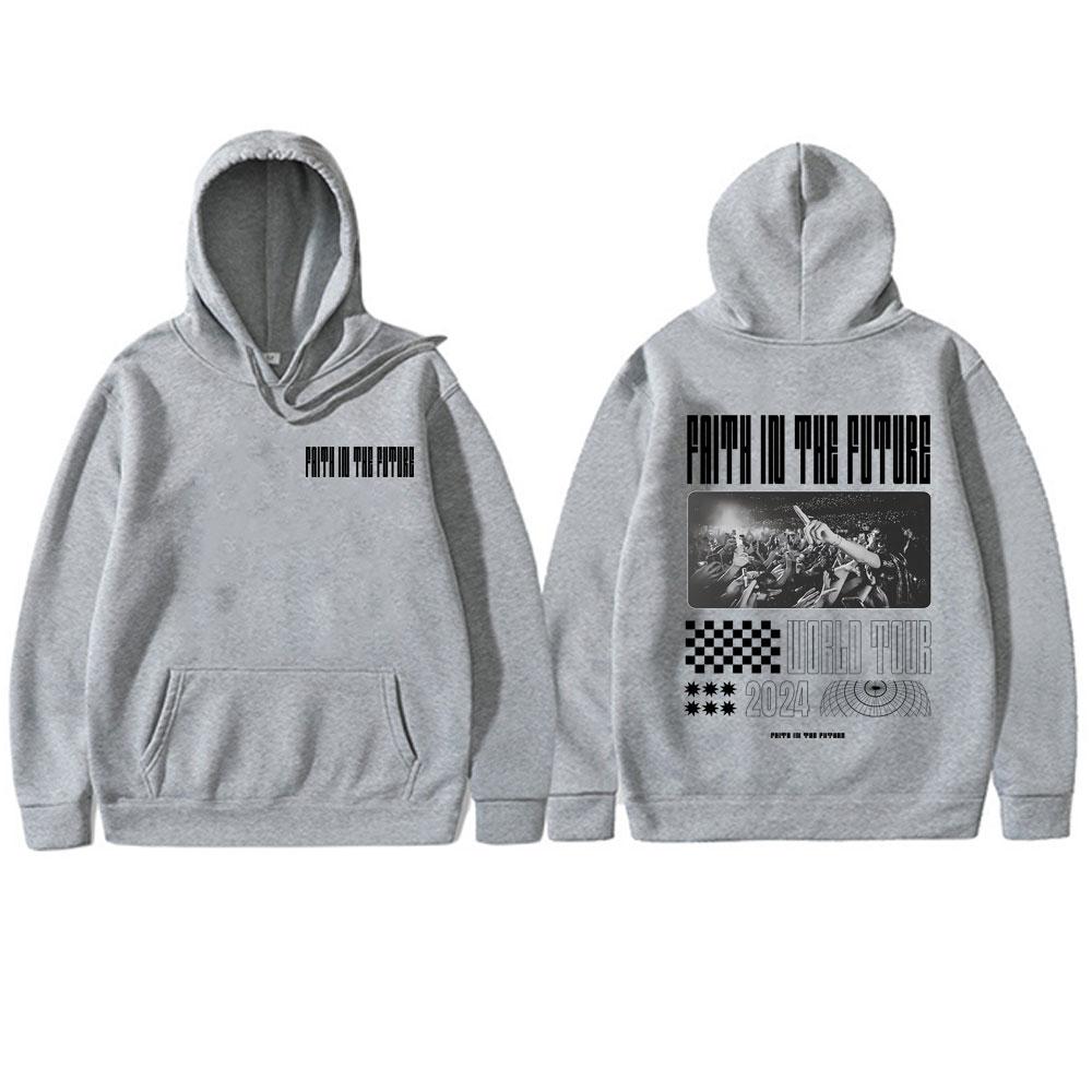 Худи Faith in The Future Woeld Tour 2024 Мужские Женские Хип-хоп Винтаж Оверсайз Уличная мода Мужская мода Повседневные Худи с капюшоном