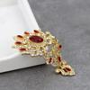 Vintage Crytal Flower Brooch Pins Turkish Women Retro Gold Color Crystal Jewelry Ethnic Wedding Bridal Gift