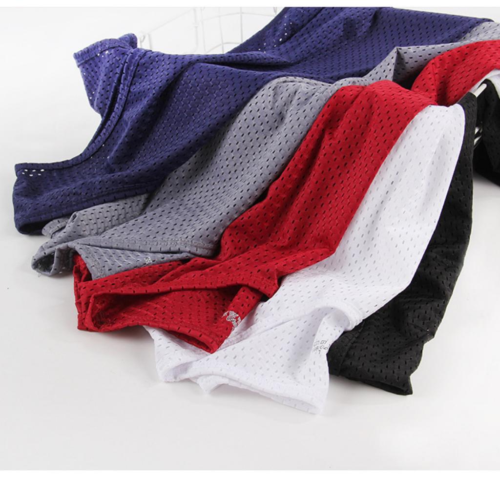 Fashion Men's Mesh Vest Quick-drying Sleeveless T-shirt Ice Silk Fitness Shoulders Large Size Loose Tops Tank Tops