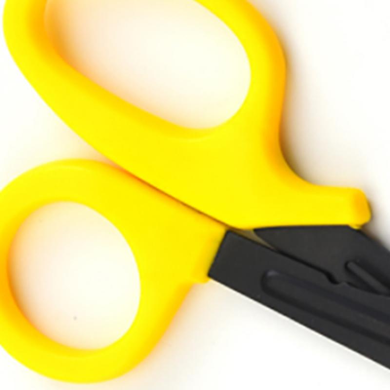 Ножницы для перевязки из нержавеющей стали и полипропилена, портативные многоцелевые ножницы для экстренной помощи на дому, желтые