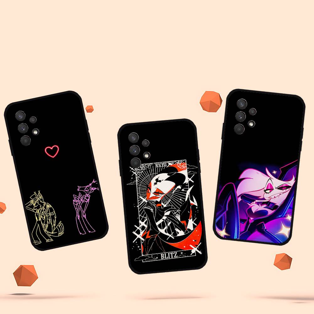 Anime H-hazbin Hotel Phone Case For Samsung S24/S25/S22 S30/A51 52/Lite/Ultra/5G/Plus/FE - Slim Shockproof Black Protection