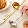 Stainless Steel Spoon Large Hot Pot Soup Ladle Ramen Noodles Scoop Long Handle Tablespoon Kitchen Utensil