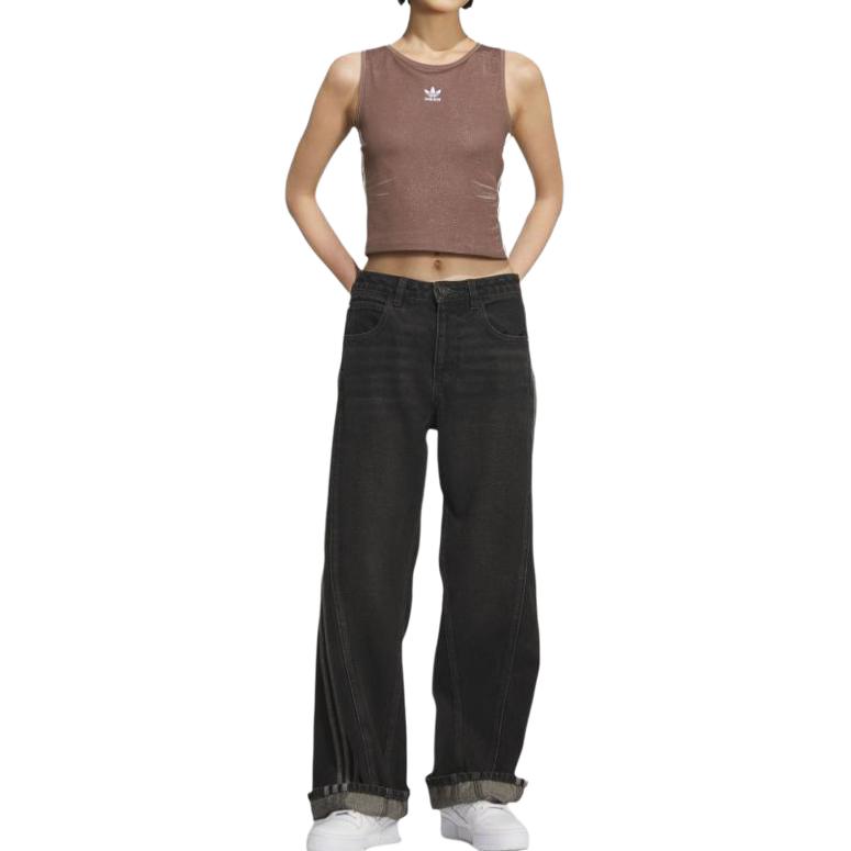 Adidas Оригиналы Поддельный Деним Утепленный Топ Модный Безрукавный Спортивный Жилет Женские Топы KE3892