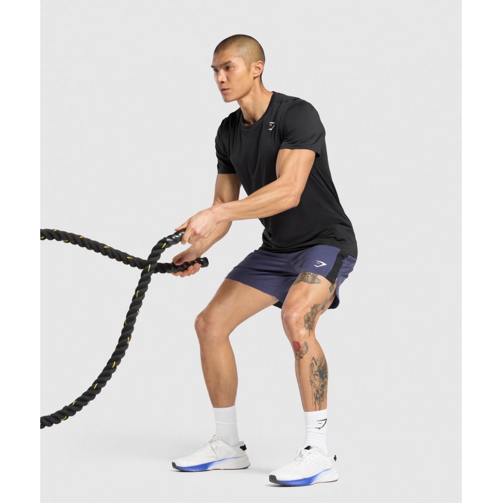 Gymshark Спортивные шорты 7 утяжеленные фиолетово-черные A1b3l Pb9k