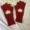 Warm Love Heart Gloves Windproof Cycling Gloves Sweet Women Knitted Gloves  Riding Equipment