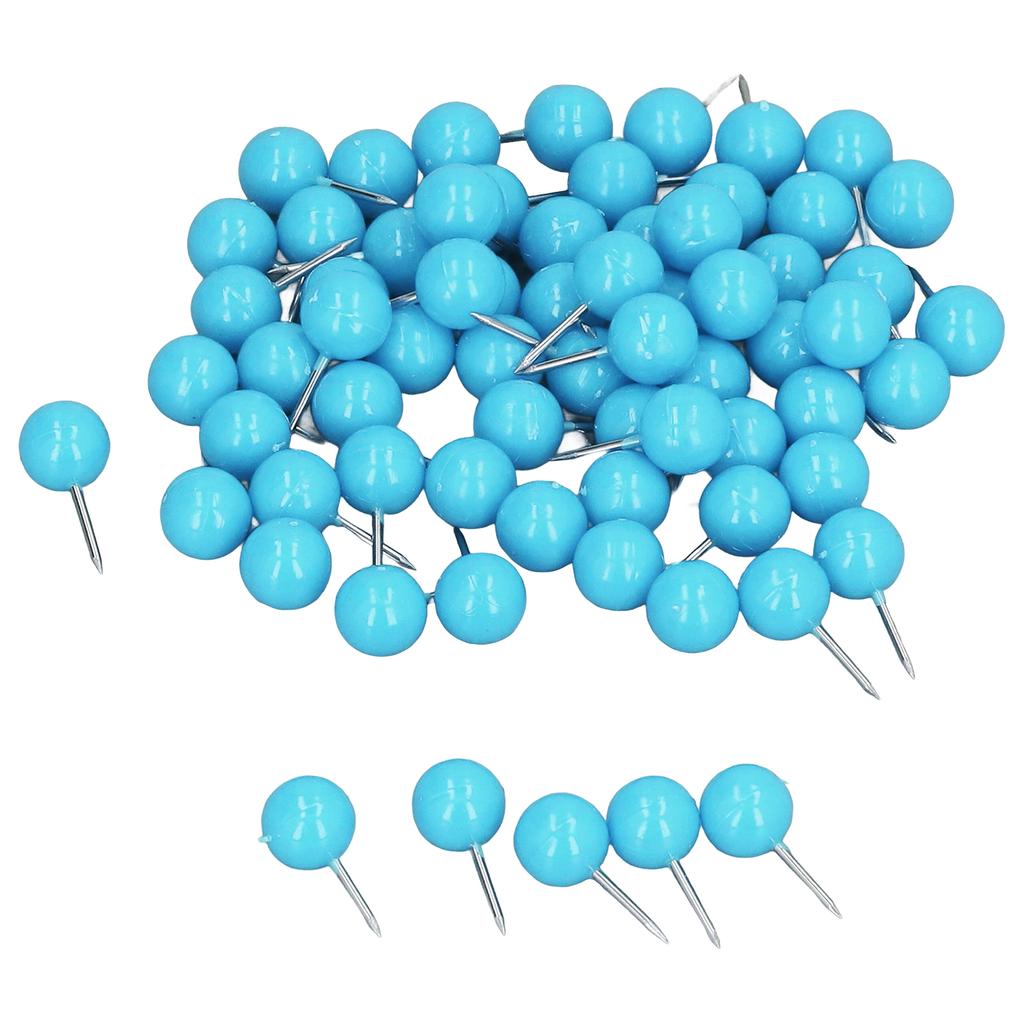 100 шт. кнопок, кнопок, стальных пластиковых декоративных кнопок для разметки пробковых досок 9,5x20 мм, синих