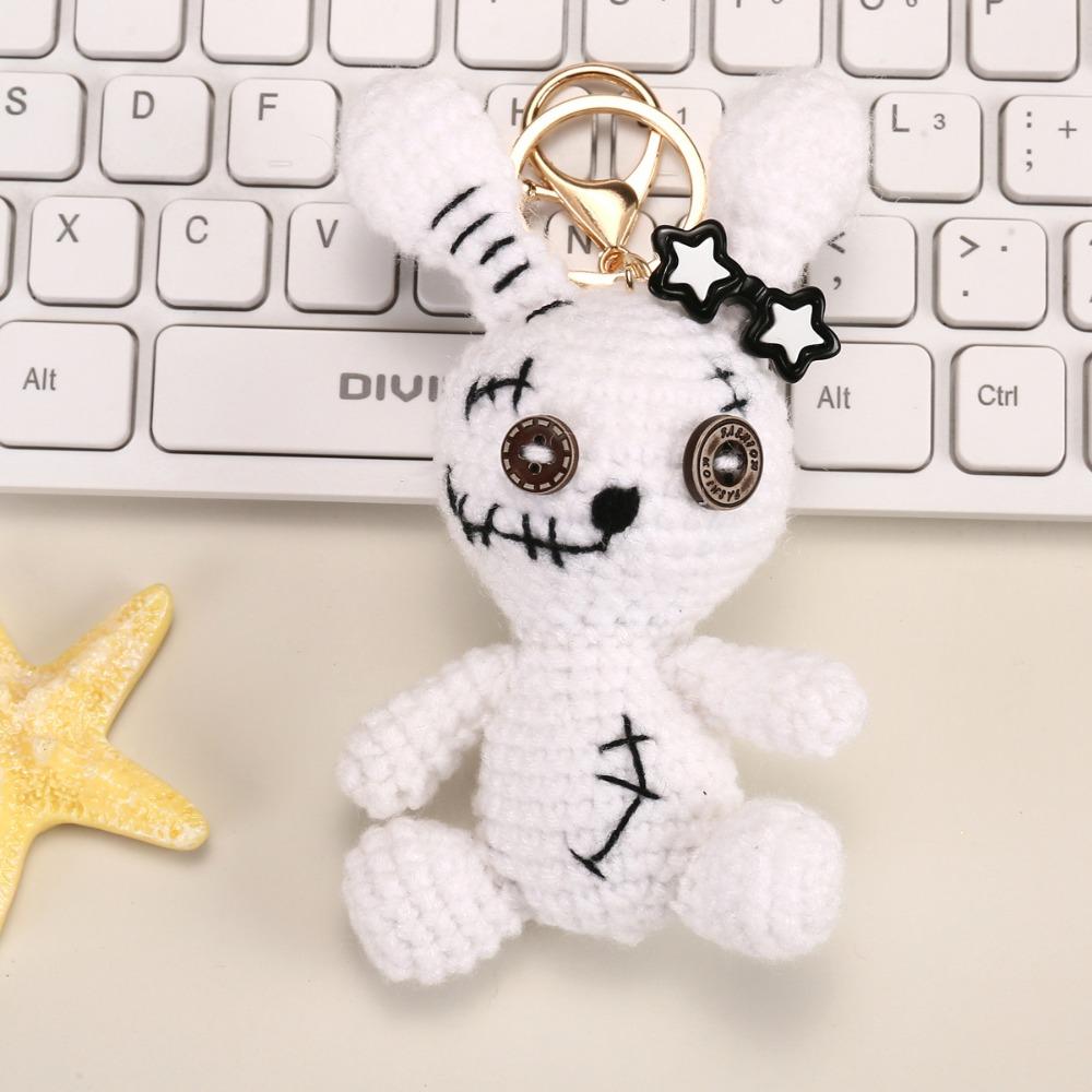 Backpack Charm Knitted Animal Keychain Handwoven Crochet Doll Key Ring Animal Pendant Friend Gifts