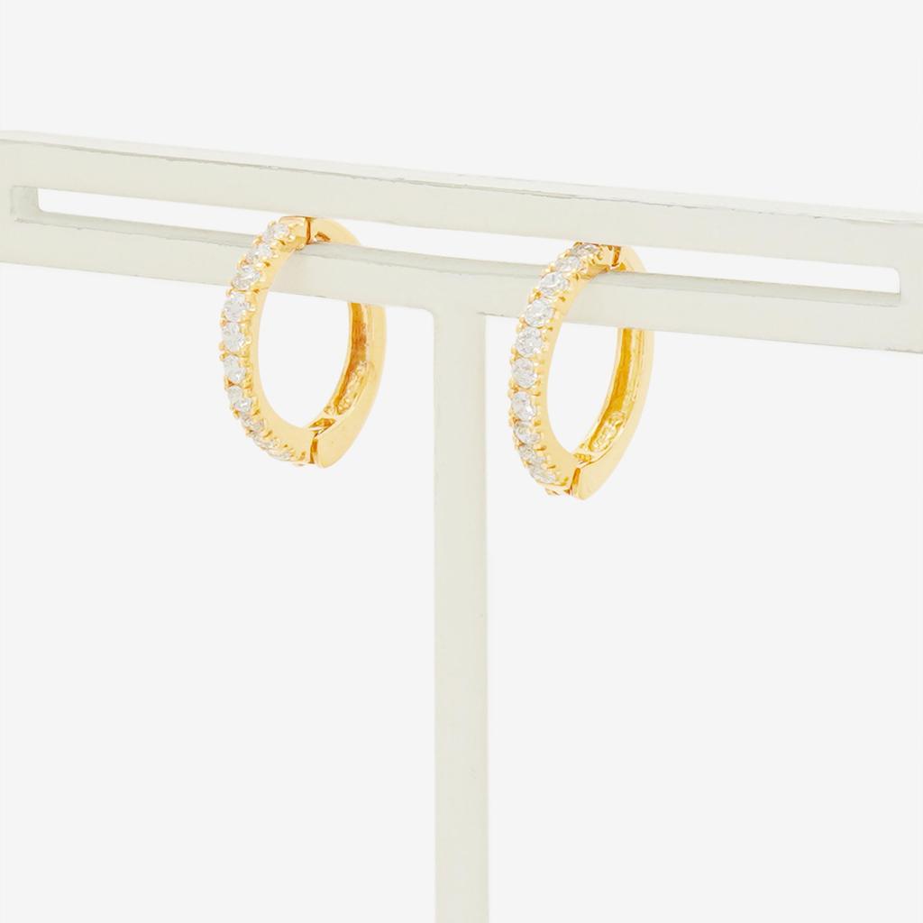 ESTELLE [Official] Women's Silver Earrings with Yellow Gold Plated Cubic Zirconia (Product Code: 0776-0067-0000-0000)