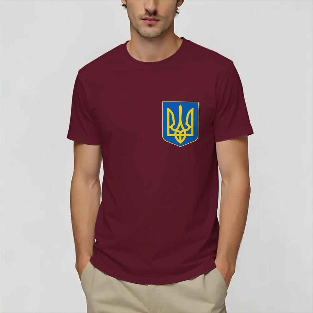 Украина Украинский Флаг Футболка Пляжные Трендовые Футболки Пара Чистый Хлопок Круглый Вырез Большой Размер 5XL Футболки С Коротким Рукавом Винтажные Топы