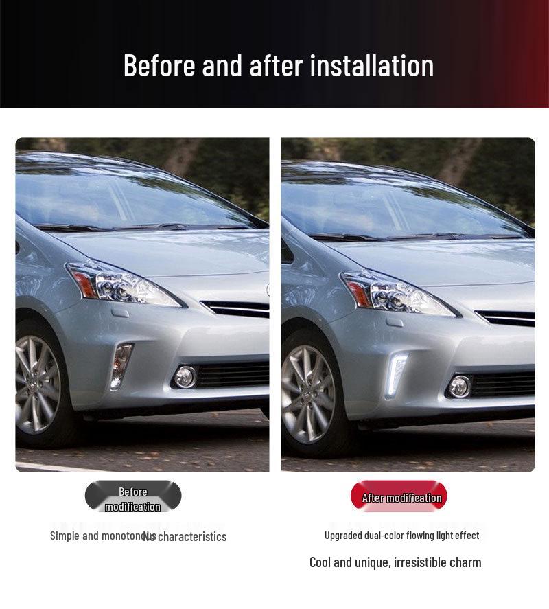 Светодиодные Дневные Ходовые Огни / Противотуманные Фары для 11-13 Toyota Prius Передний Бампер