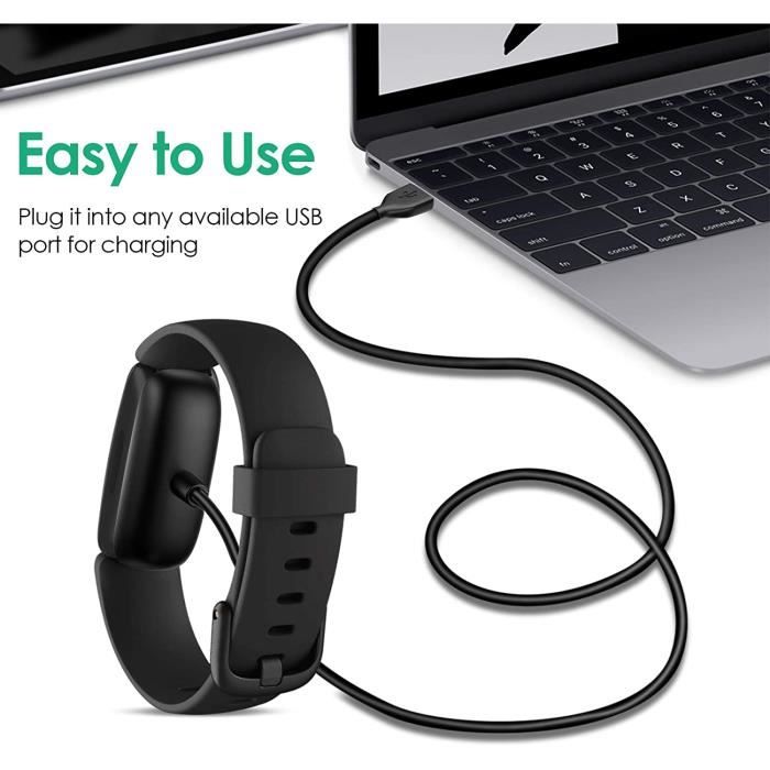 Chargeur pour Fitbit Inspire 2 - EURO MEGA - USB Station de Recharge de Remplacement - Charge Rapide et Sécurisé