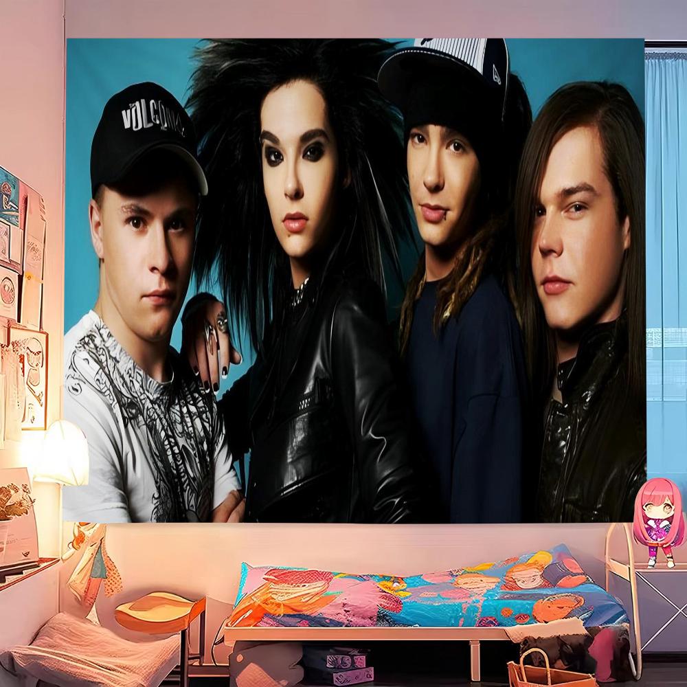 Tokio Hotel Рок-группа Билл Каулитц Сделай сам Настенный гобелен Подвесной Таро Хиппи Настенные ковры Общежитие Домашний декор