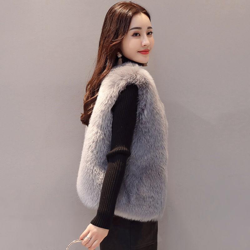 Winter Korean Version Faux Fur Vest for Women's Fur Coat Short Camisole Fox Fur Vest Slimming Top
