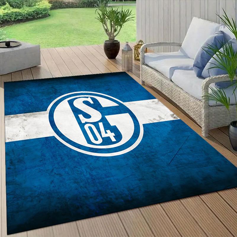 FC Schalke 04  Pattern Square Carpet,Area Rug,Carpet Rug for Living Room Bedroom Sofa Playroom Decor,Non-slip Floor Mat