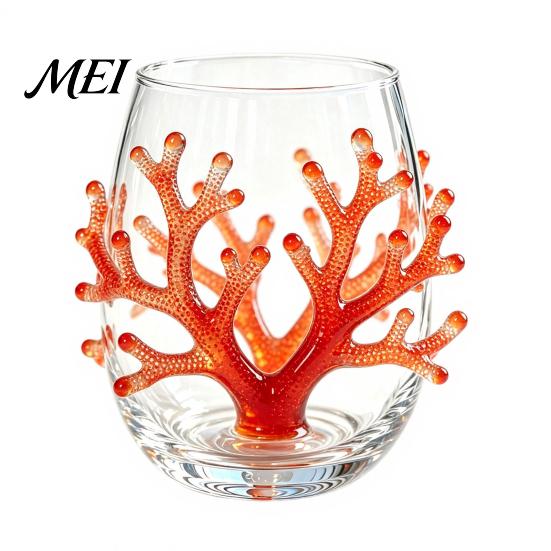 Ocean Style Bar Accessory Octopus Stemless Wine Glass, 3D Marine Animal Printed Themed Glassware Borosilicate Glassware, for Cocktails And Home Unique