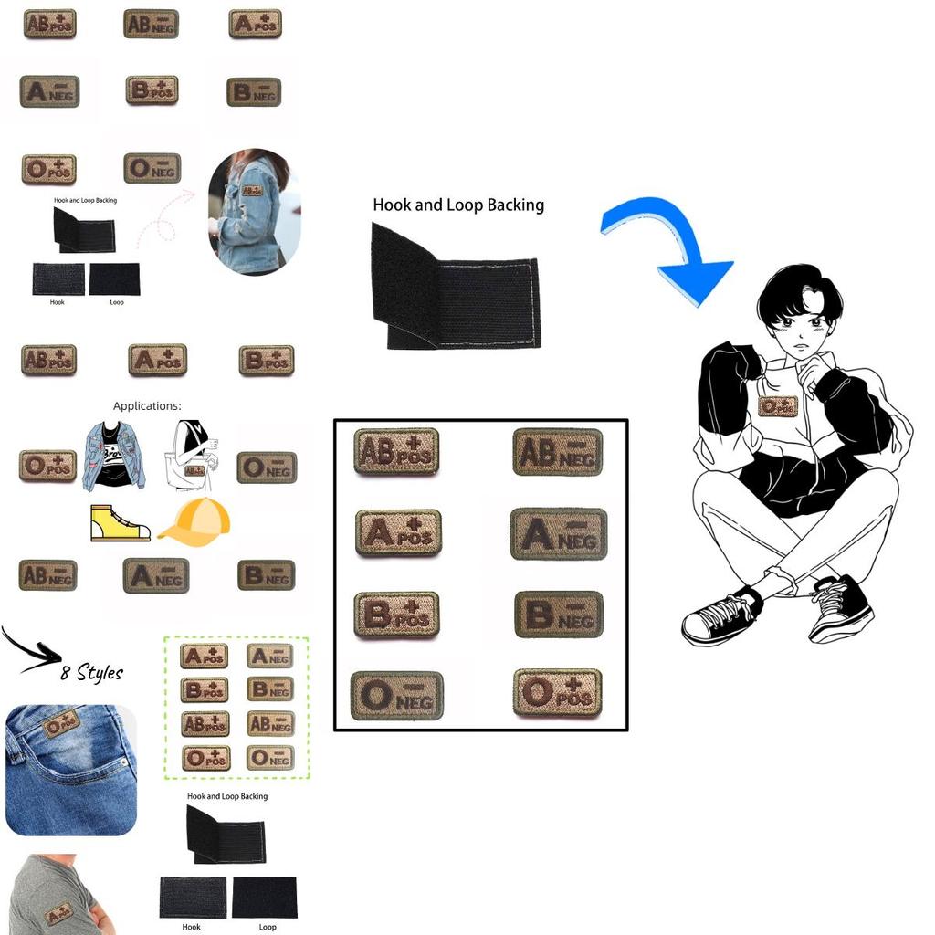 Премиальный вышитый патч с группой крови Ababo+pos Тактический идентификационный значок для военных энтузиастов
