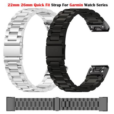 22 мм 26 мм Металлический ремешок Quick Fit для Garmin Fenix 8 47 мм/Fenix E/Fenix 6 Pro/6/7/7 Pro/5 Plus Смарт-часы Ремешок из нержавеющей стали