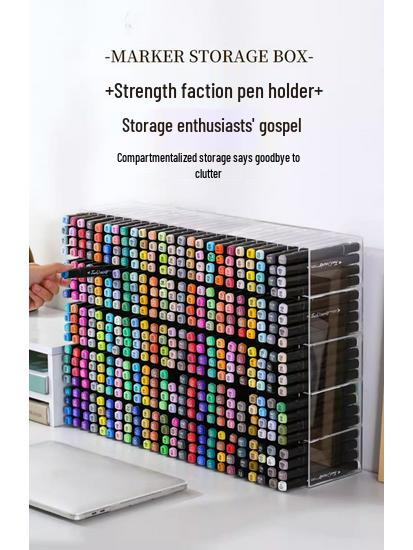 Acrylic Marker & Pen Holder: Desktop Display Rack for Art Supplies and Stationery