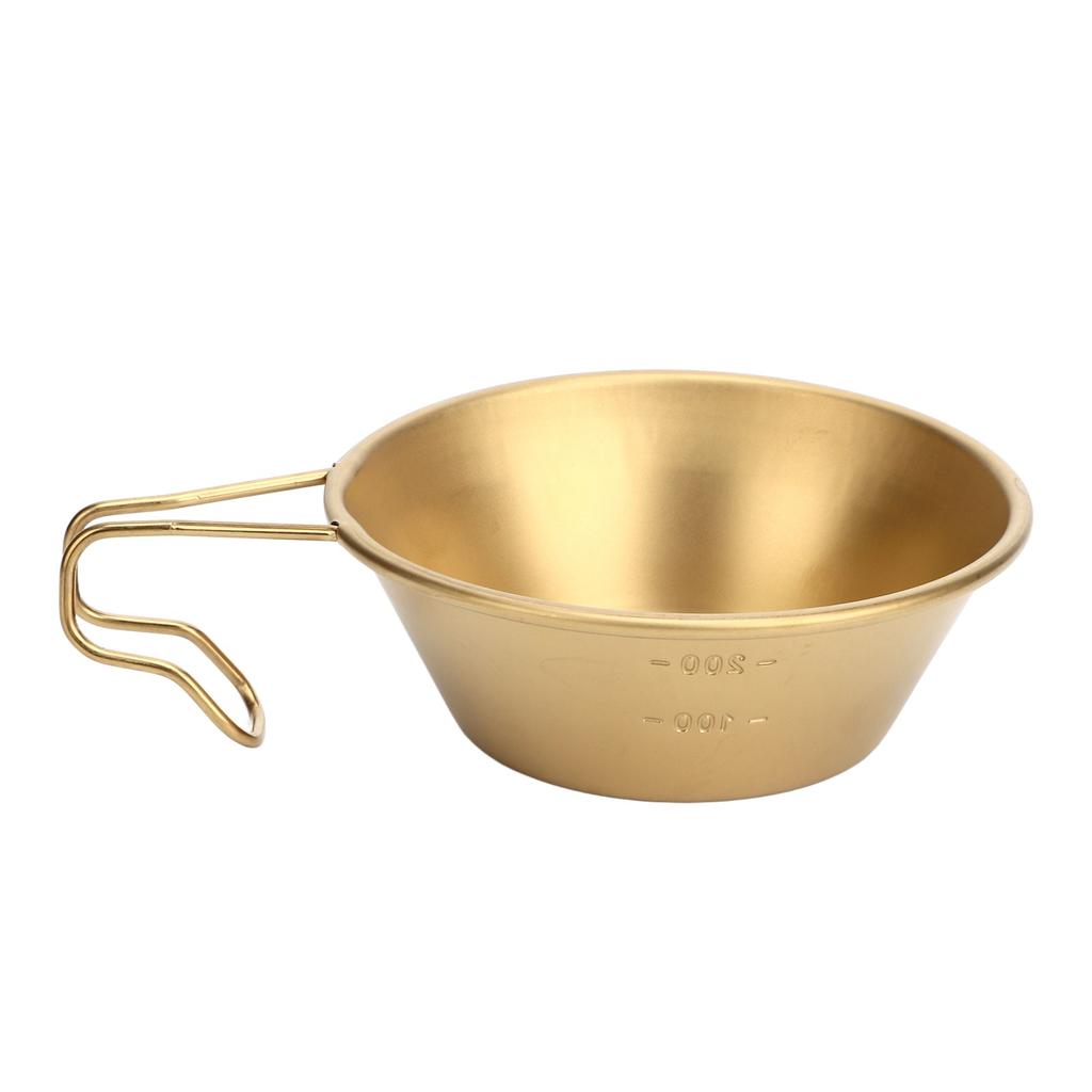 Camping Cup Backpacking Bowl Cup Stainless Steel with Hook Shape Handle for Outdoor Travel Picnic
