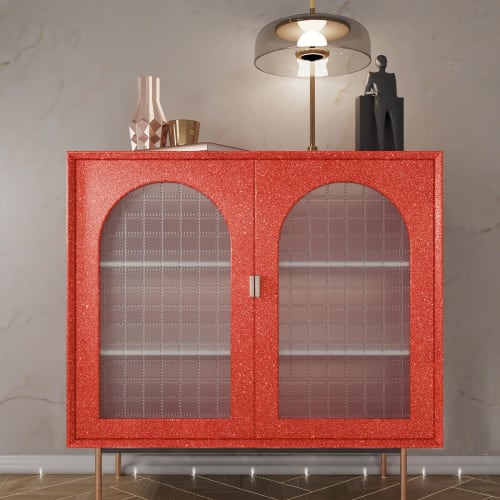 VEELIKE Glitter Wallpaper Stickers, Red, 40x300cm, 0.6mm Thick, Glitter-Infused, Cutting Sheet, Wall Stickers, Glitter Stickers, Gift Wrapping, Furnit