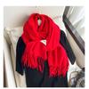 Imitation Cashmere Solid Color Fashion Decorative Warm Scarf Student Middle and Long Shawl Female