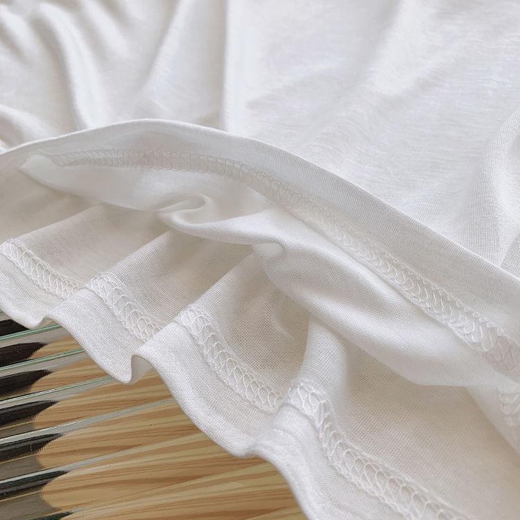 Топ с защитой от солнца женский с длинным рукавом летний тонкий корейский свободный средней длины белый с разрезом футболка из ледяного шелка