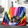 Rainbow Music Performance Blanket Soft Throw Blanket For Home Bedroom Bed Sofa Travel Office Solid Christmas Blanket