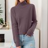 Women's Pullover Long Sleeve Knitted Casual Loose Plain Tops Stand-Up Collar Long Sleeve Winter Casual Sweatshirt Casual Turtleneck Sweater