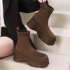 Fashion Women Ankle Platform Snow Boots Brand New Suede High Heels Shoes Woman Winter 2025 Trend Warm Cozy Non Slip Walking Botas Mujer