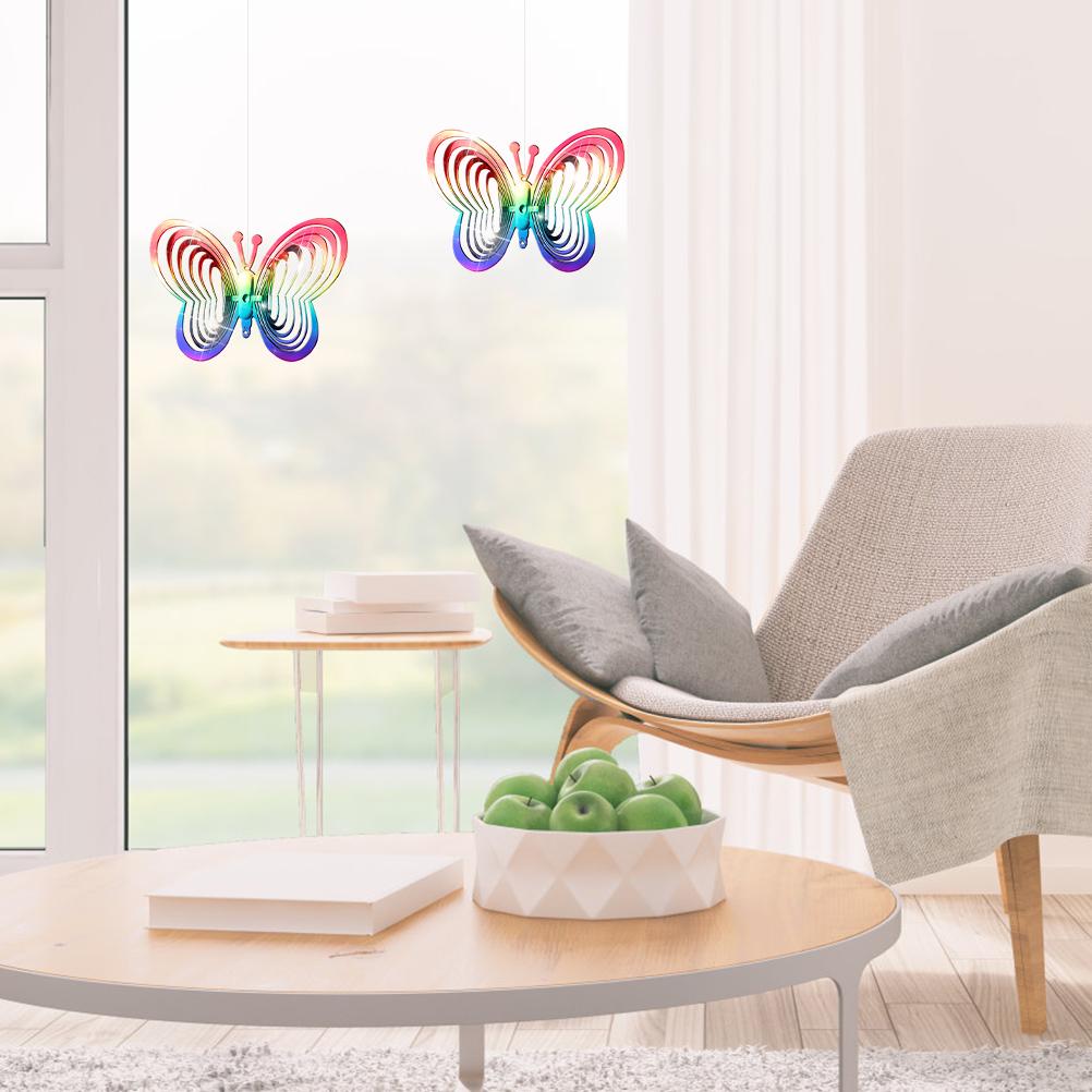 Wind Chimes Plastic Butterfly Reflective Rotating Windmill Decoration for Hanging Bring Happiness Outdoor Garden