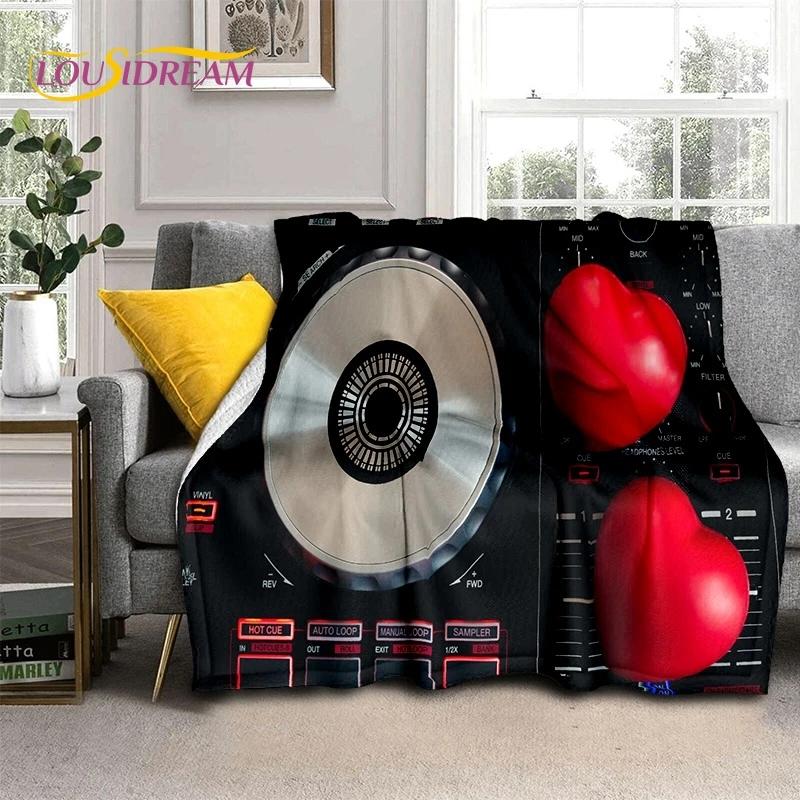 Виниловая пластинка музыка диджей экран лента мягкое фланелевое одеяло для кровати спальни дивана пикника, плед для укрытия на открытом воздухе отдых подарок