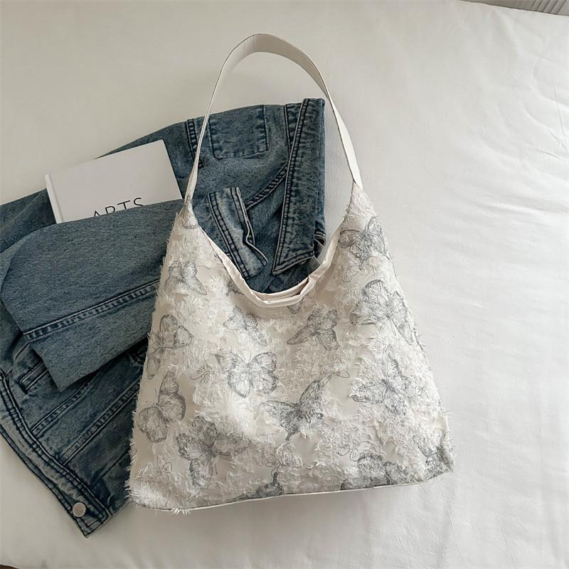 Стильная сумка-тоут большой вместимости для студентов с шикарным эстетичным дизайном в черном, сером и зеленом цветах