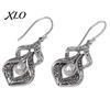 Sophisticated Retro Metal Ear Hooks 1 Pair Women Drop Earrings, Vintage Carved Faux Pearl Fashion Jewelry Accessories for Dangle Earrings Anniversary