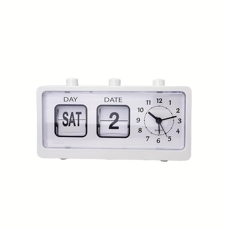 Бесшумные настольные часы с большим дисплеем, черный фон, белые цифры и стрелки, минималистичный дизайн, пластиковый корпус, для дома, офиса, кабинета