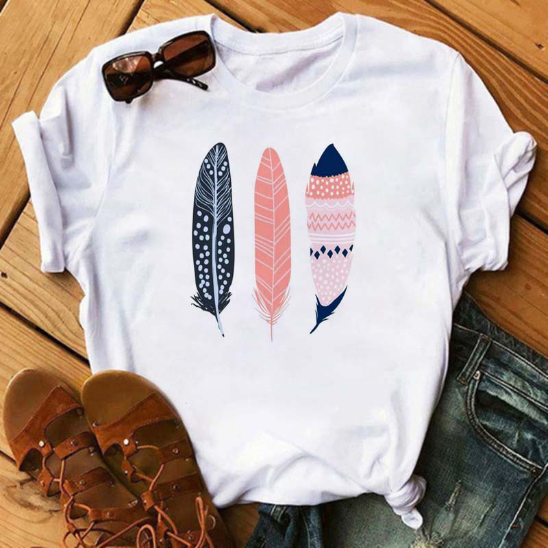 Модная женская футболка с забавным принтом бабочки и пера, футболка, летние топы с коротким рукавом, футболка, женские футболки с перьями