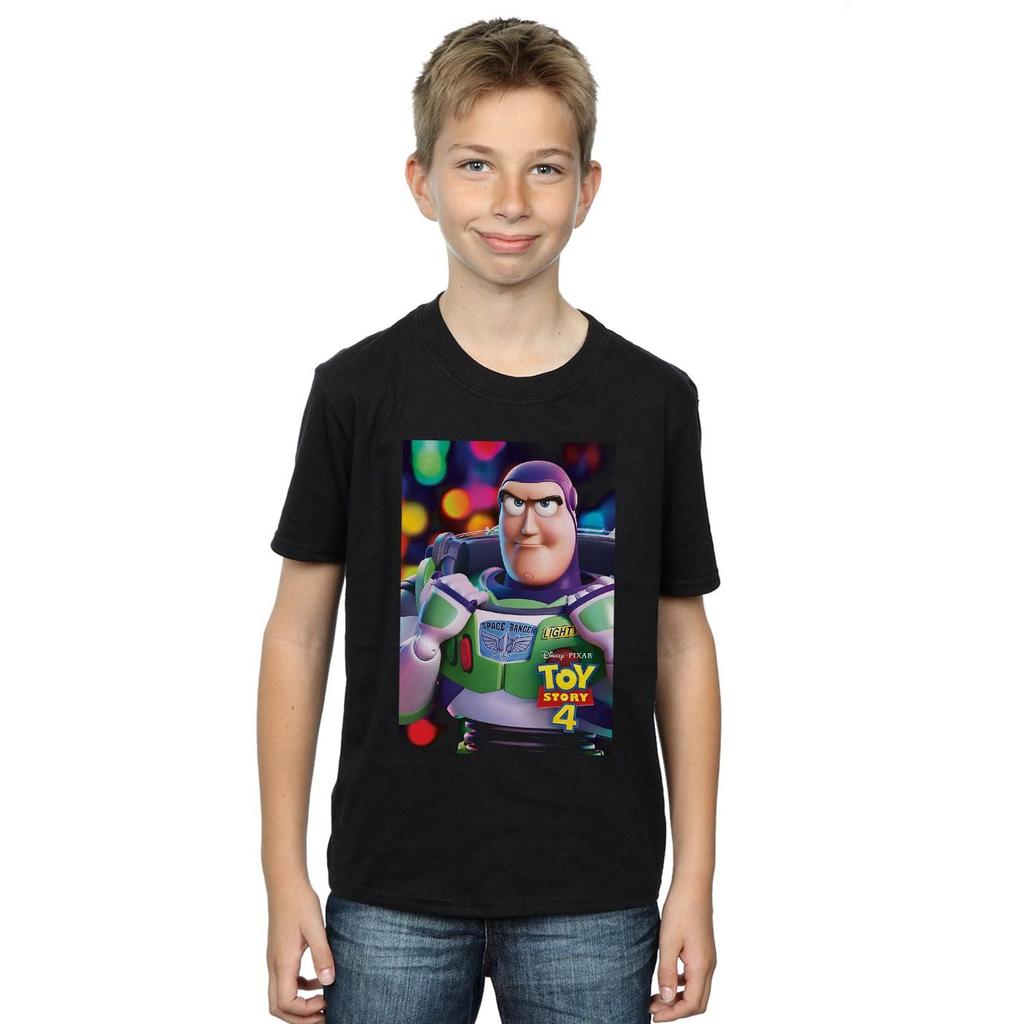 Disney Boys Toy Story 4 Buzz Lightyear Poster T-Shirt