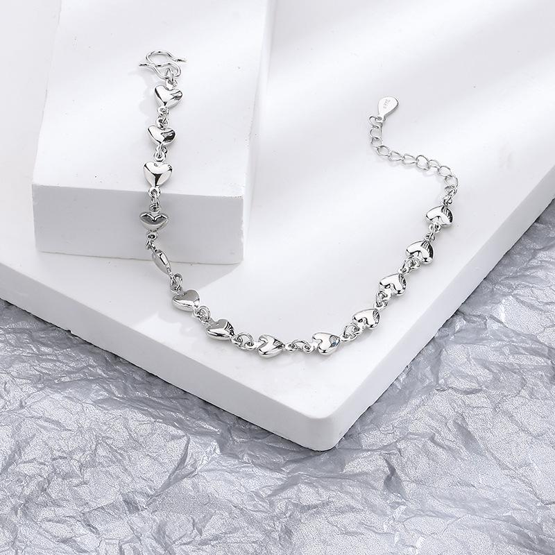 VENTFILLE 925 Stamp Silver Color Love Bracelet for Women Girl Gift 5 Hearts Romantic Valentine's Day Jewelry Dropship Wholesale