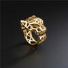 Trendy Hollow Leopard Animal Finger Ring Green Eyes Hollow Panther Heads Index Finger Ring for Men Women Party Jewelry