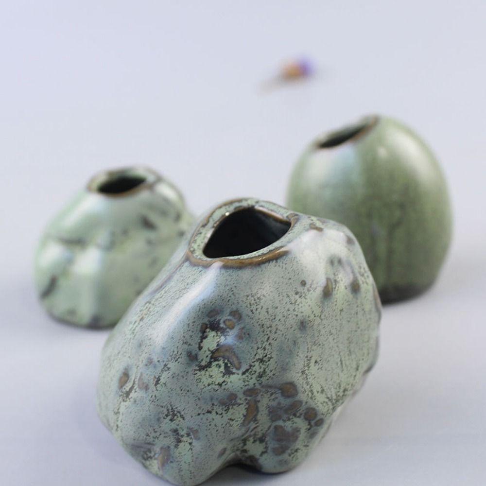 Smooth Stone Vase Ornament DIY Hydroponic Flower Vases Ceramic Mini Vases Hotel Supplies