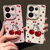 Тонкий мягкий чехол из ТПУ с принтом вишни для Xiaomi 13T Pro Poco X6 Redmi Note 14 Pro 13 12 11, противоударный матовый чехол для защиты линз